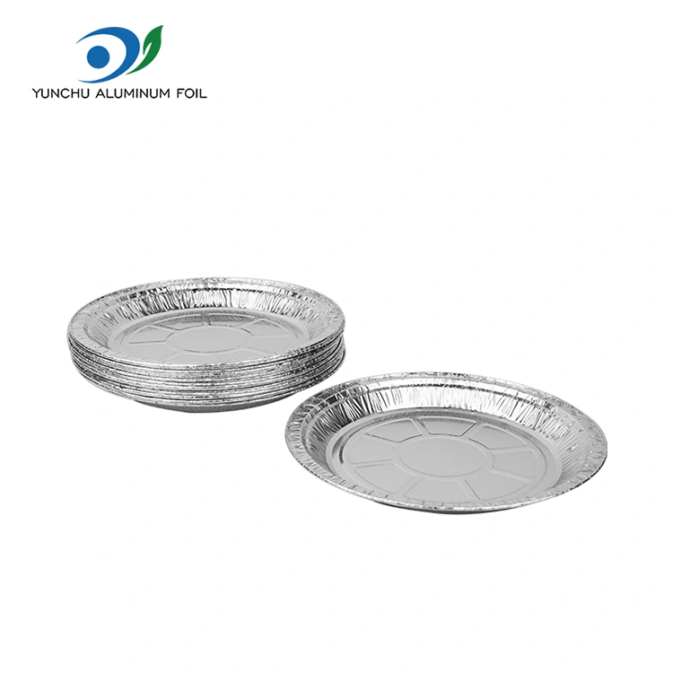 Дөңгелек ауаны қуырғыш пицца күміс алюминий фольга контейнерлері Дөңгелек ауаны қуырғыш пицца күміс алюминий фольга контейнерлері