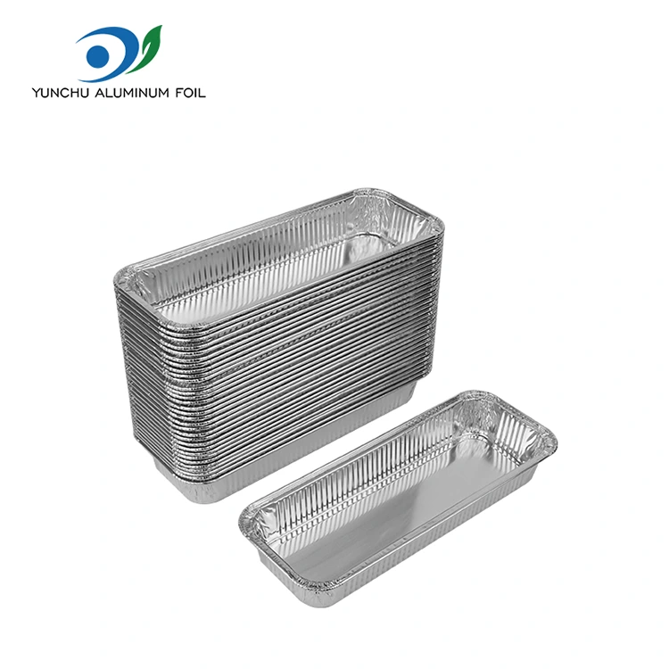 Тікбұрышты пісірілген нан күміс алюминий фольга контейнерлері Тікбұрышты пісірілген нан күміс алюминий фольга контейнерлері