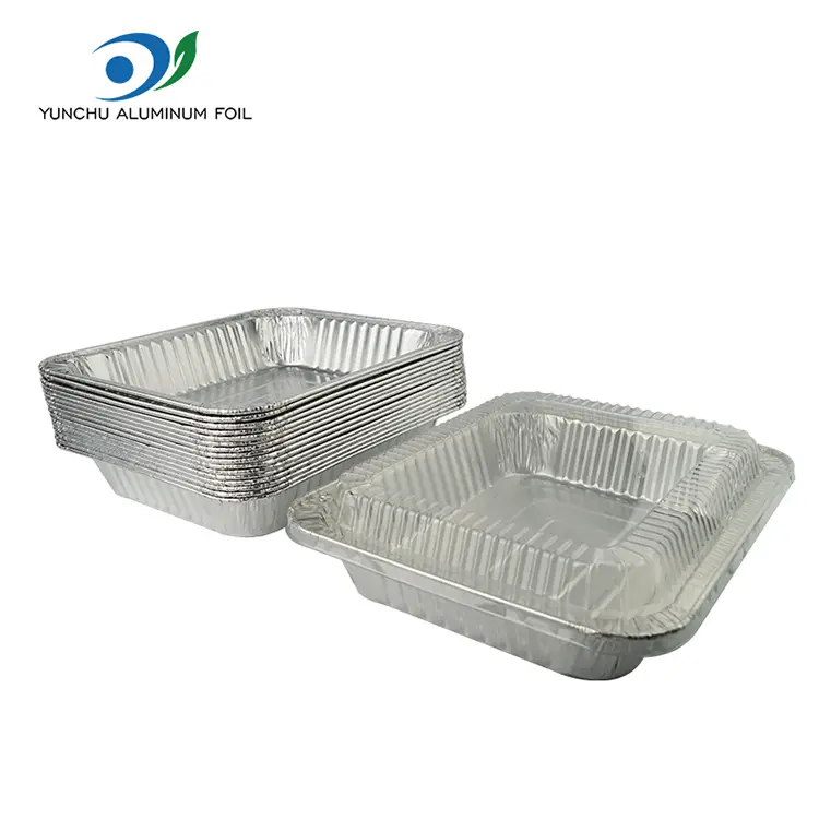 Тіктөртбұрышты түсіру Төртінші жол күркетауық тақтайшасы күміс алюминий фольга контейнерлері