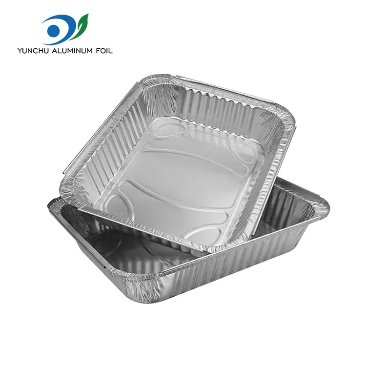 Үлкен сыйымдылығы барбекю тақталары Күміс алюминий фольга контейнерлері