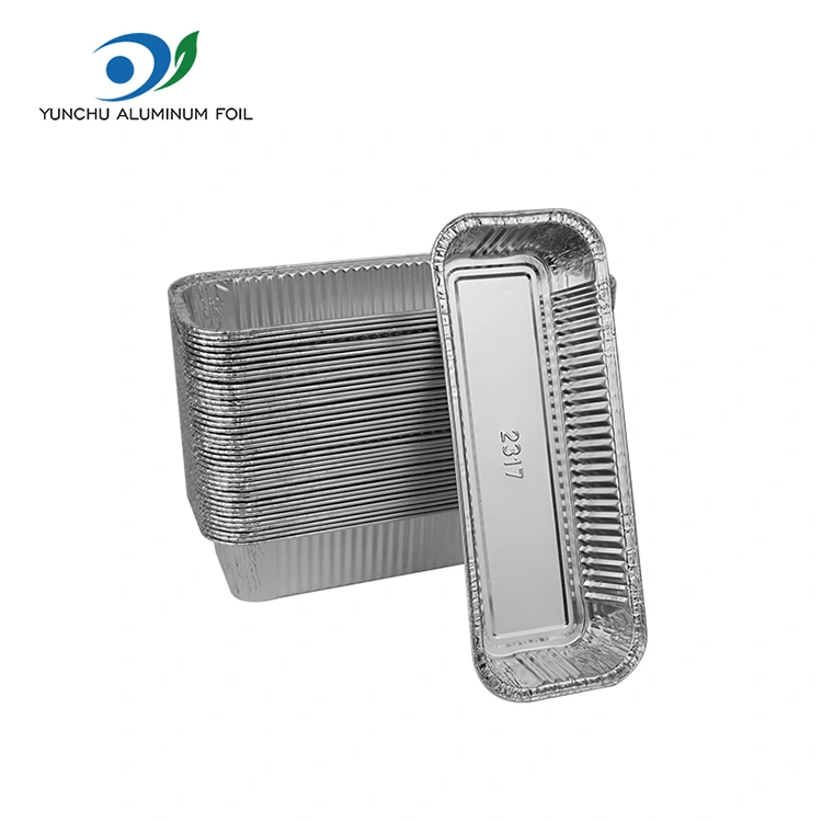 Тікбұрышты багеталар күміс алюминий фольга контейнерлері
