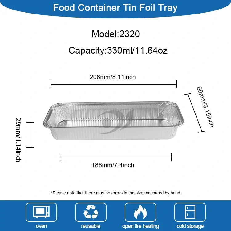 Тікбұрышты пісірілген нан күміс алюминий фольга контейнерлері