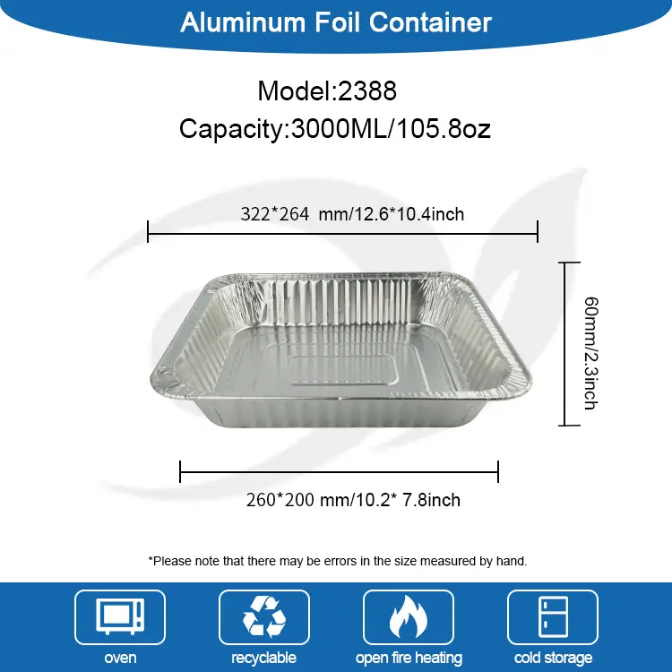 Тіктөртбұрышты түсіру Төртінші жол күркетауық тақтайшасы күміс алюминий фольга контейнерлері