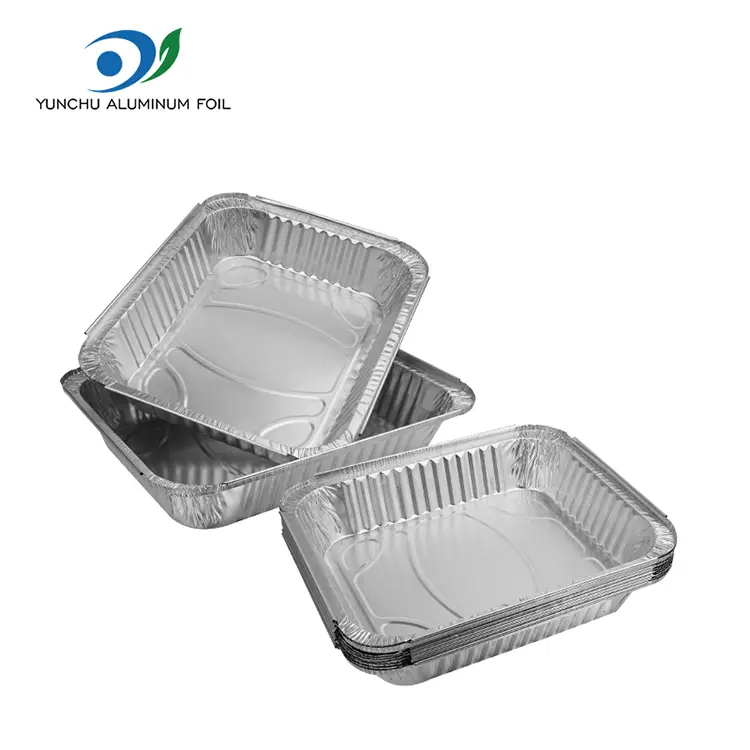 Үлкен сыйымдылығы барбекю тақталары Күміс алюминий фольга контейнерлері