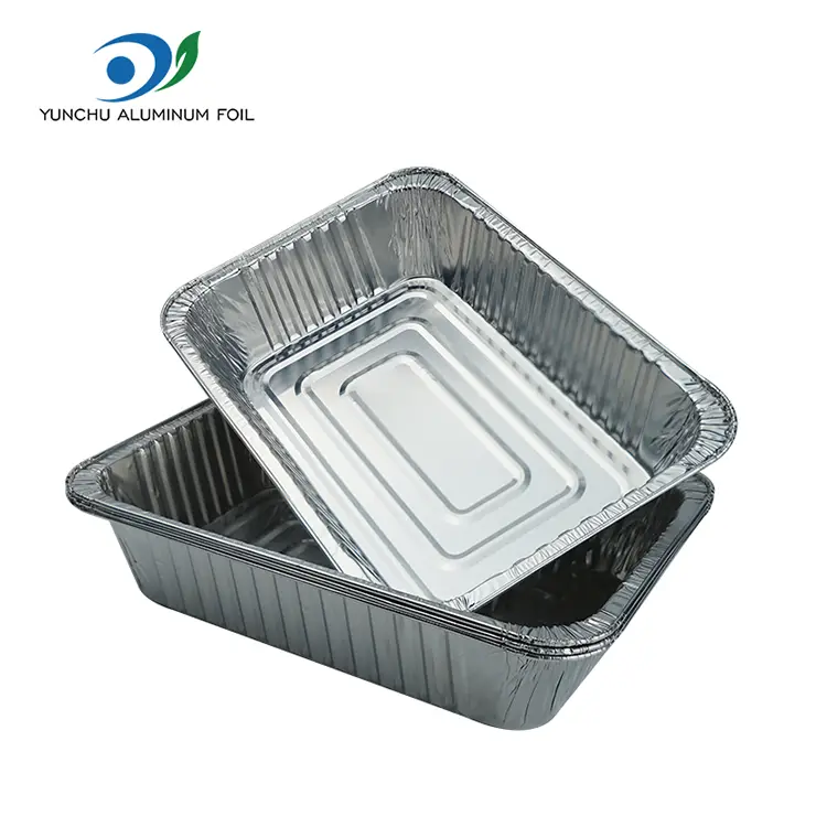 Тіктөртбұрышты шығаратын парақ күміс алюминий фольга контейнерлері