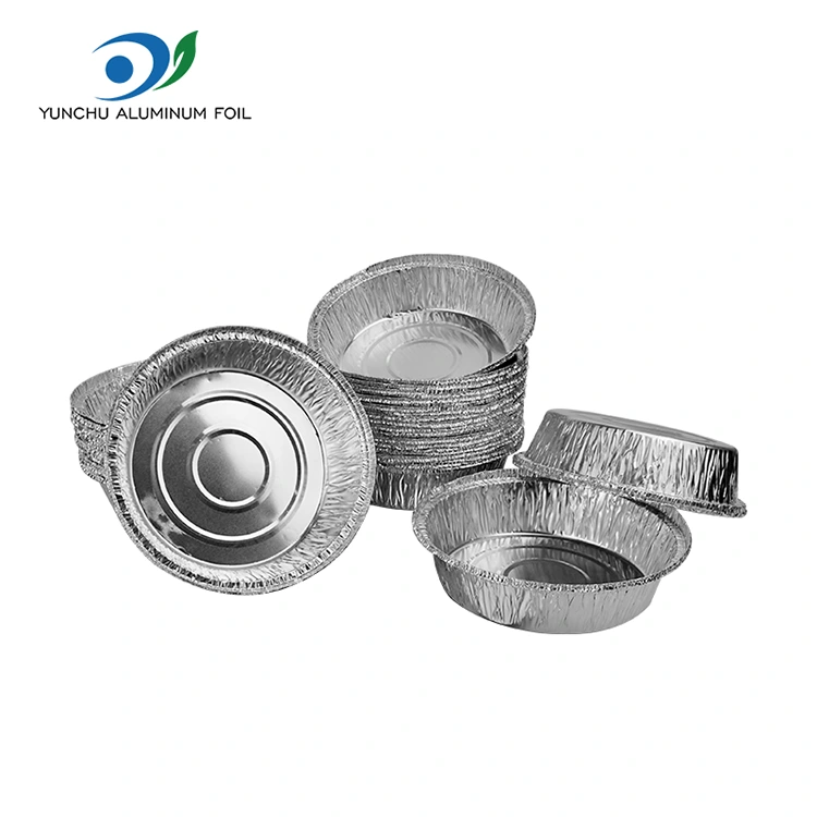Дөңгелек ауаны қуырғыш пісіру науасы Күміс алюминий фольга контейнерлері