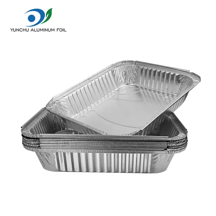 Үлкен сыйымдылығы барбекю тақталары Күміс алюминий фольга контейнерлері
