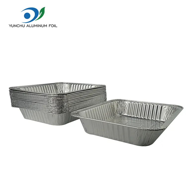 Тіктөртбұрышты түсіру Төртінші жол күркетауық тақтайшасы күміс алюминий фольга контейнерлері