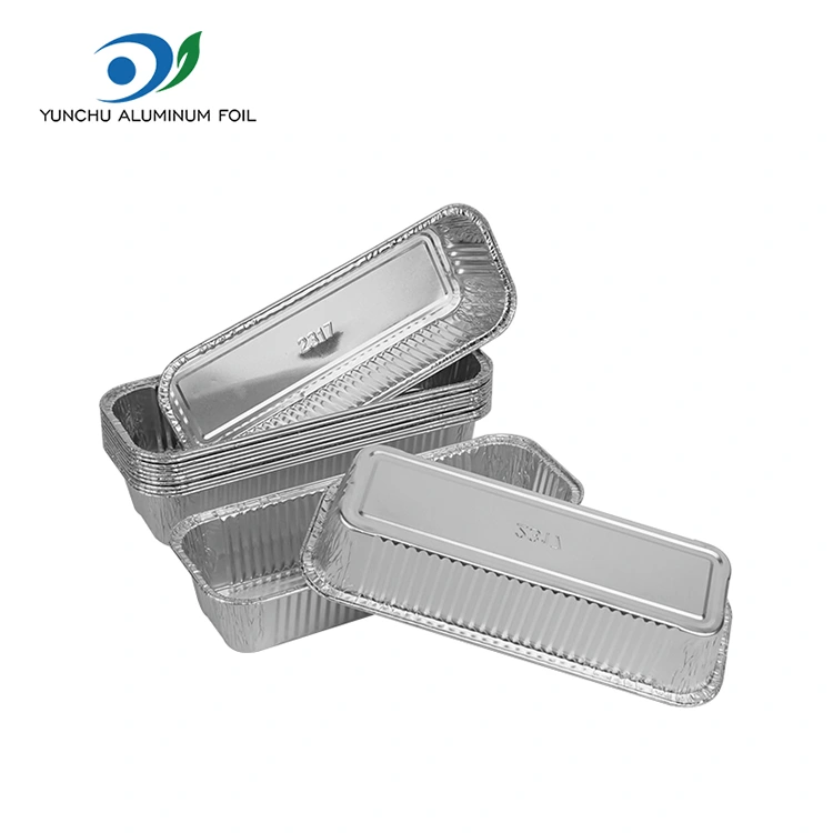 Тікбұрышты багеталар күміс алюминий фольга контейнерлері