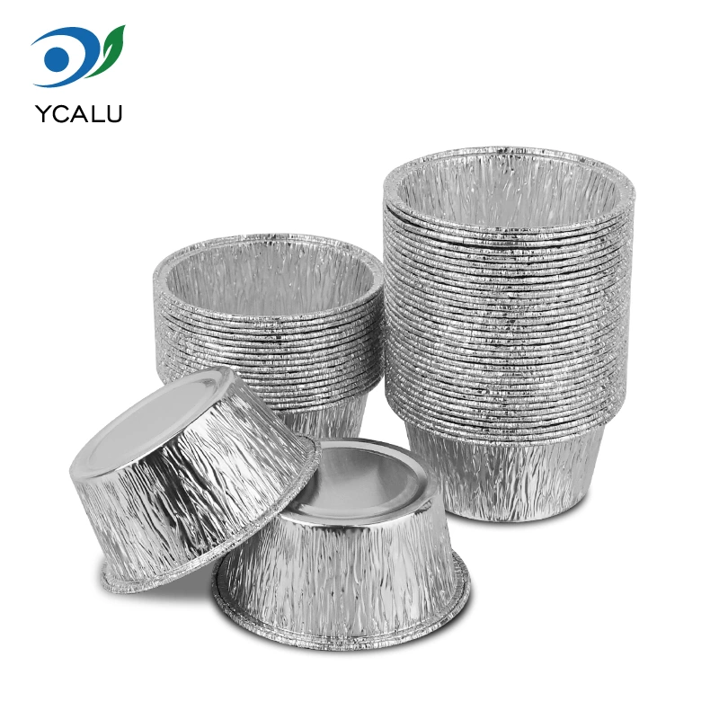 Бір рет қолданылатын дөңгелек торт науасы күміс алюминий фольга контейнерлері