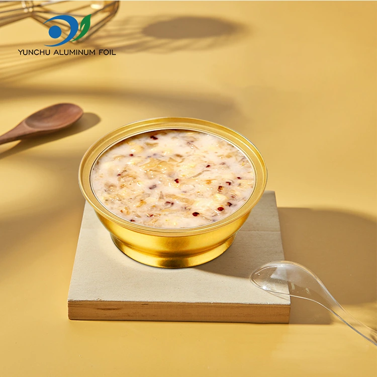 Бір рет қолданылатын дөңгелек түсіру жолағы кішкентай алтын ыдыс алюминий фольга контейнерлері
