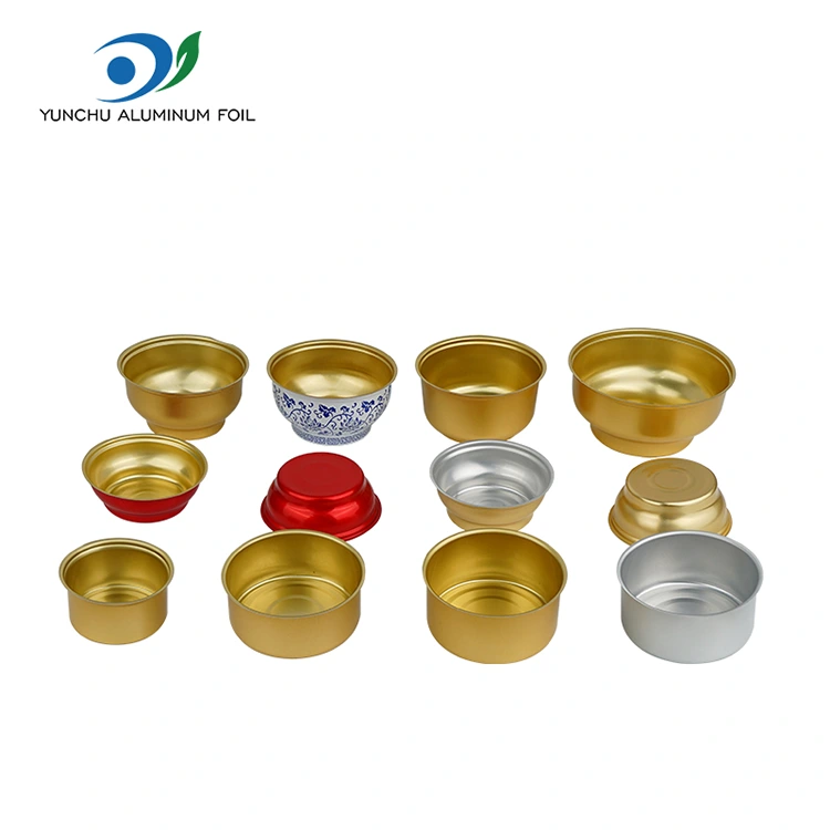 Бір рет қолданылатын дөңгелек түсіру жолағы кішкентай алтын ыдыс алюминий фольга контейнерлері