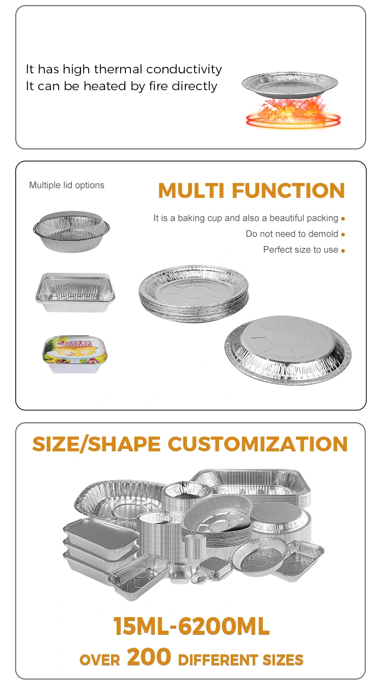 Round air fryer pizza Silver Aluminum Foil Containers