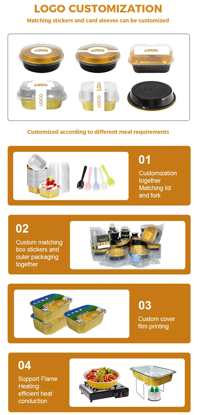 Disposable barbecue takeaway Silver Aluminum Foil Containers