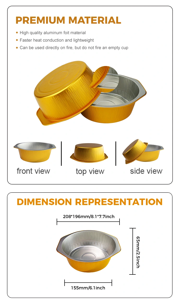 Heat Resistant Aluminum Foil Containers For Takeaway And Catering