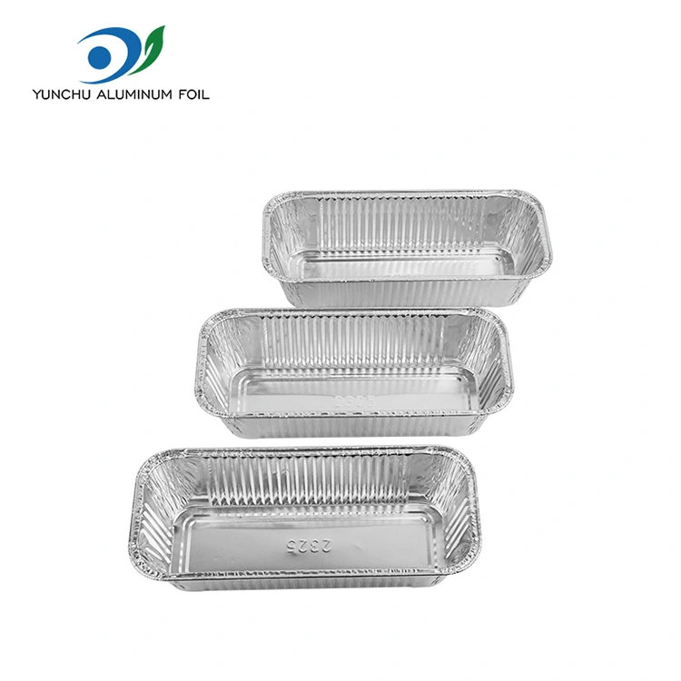 Тіктөртбұрышты ауаны қуыруға арналған қуырғыштың күміс алюминий фольга контейнерлері