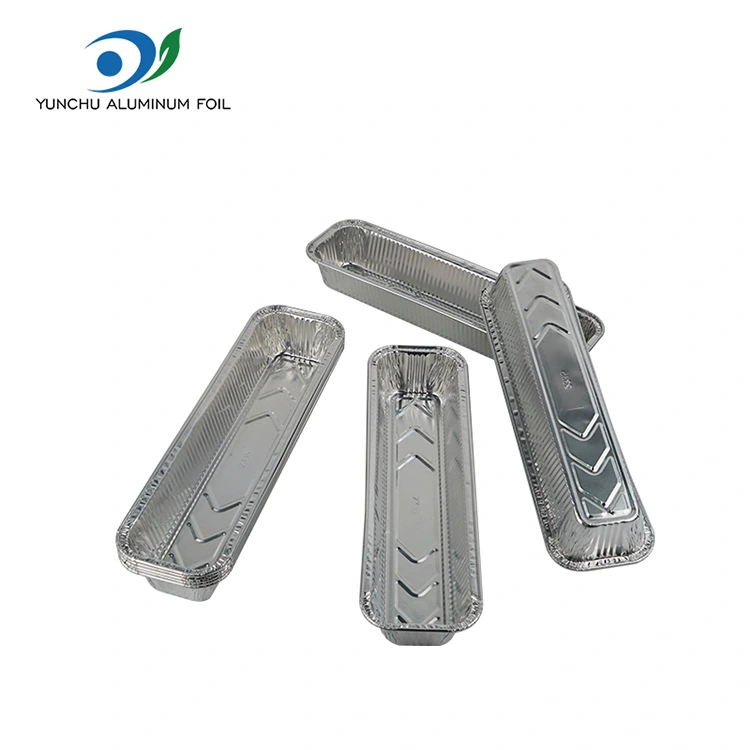 Тіктөртбұрышты нан науасы Күміс алюминий фольга контейнерлері