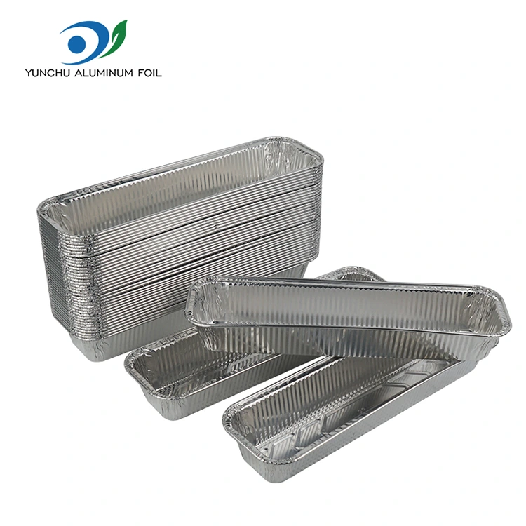 Тіктөртбұрышты нан науасы Күміс алюминий фольга контейнерлері