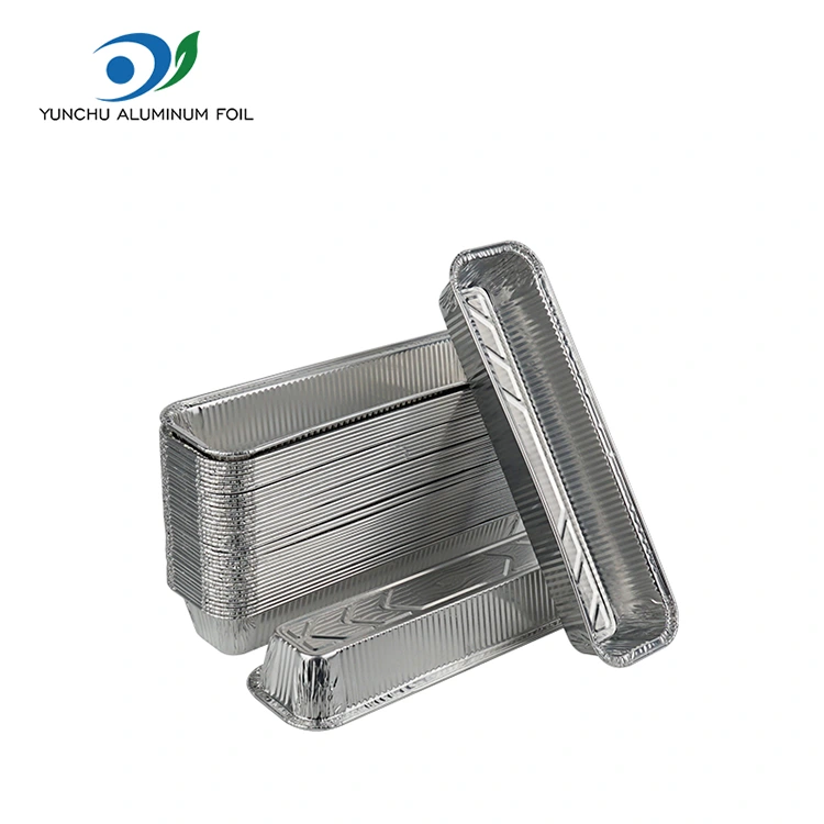 Тіктөртбұрышты нан науасы Күміс алюминий фольга контейнерлері