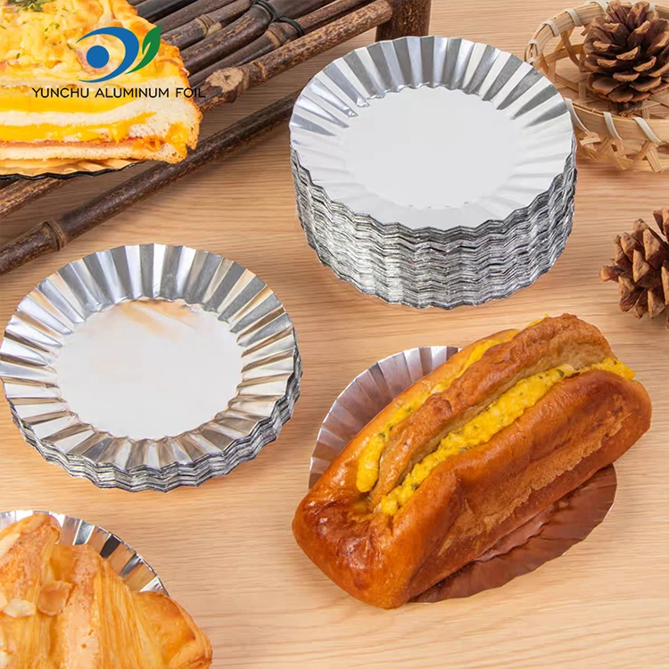 Дөңгелек пісіру торт қаңылтыры күміс алюминий фольгамен тамақ контейнері бар