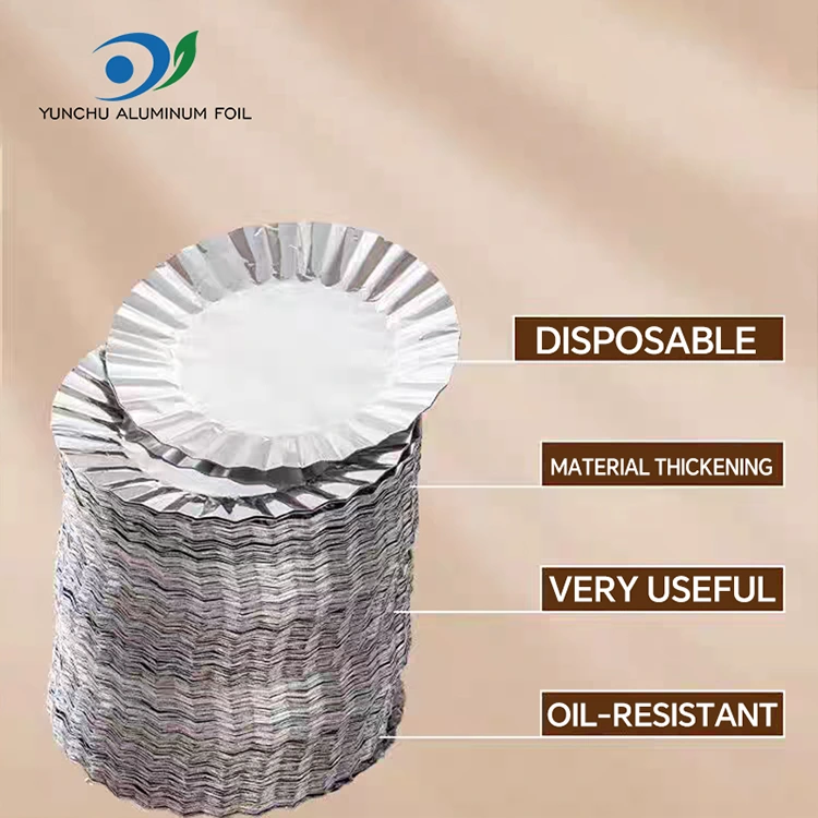 Дөңгелек пісіру торт қаңылтыры күміс алюминий фольгамен тамақ контейнері бар