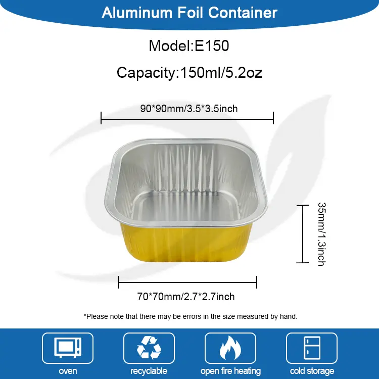 Шаршы пісіру Телефондық алюминий фольга контейнерлері